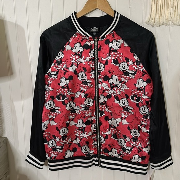 New! Disney Minnie Mouse Zip Up Lightweight Jacket sz XL (16) - Picture 4 of 12